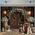 20x10ft Wedding Rustic Barn Door Backdrop Country White Roses Vintage Farmhouse Wooden Photography Backdrop Cabin Wooden Birthday Baby Shower Wedding Bridal Party Photo Booth Studio Prop by Unknown