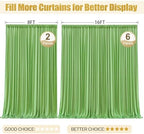 16x10FT Sage Green Backdrop Curtains for Wedding Parties, Wrinkle Free Polyester Photography Backdrop Drapes for Wedding Baby Shower Birthday Parties Stage Background Stand Decorations 4x10ft,4 Panels - Image 7