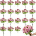 Tigeen 24 Bundles Artificial Flowers Bouquet Silk Peonies, Dusty Purple by Tigeen