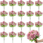 Tigeen 24 Bundles Artificial Flowers Bouquet Silk Peonies, Dusty Purple by Tigeen