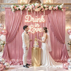 10x10ft Rose Gold Backdrop Curtains Wedding Party Glitter Sequin Curtain Backdrop Fabric Shimmer Drapes Backdrop Bridal Baby Shower Birthday Christmas Photoshoot Background Photography 5x10FT，2 Panels - Image 3