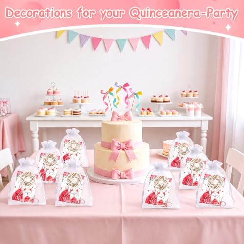 50pcs Red Quinceanera Mini Handheld Fans for Sweet 15 Birthday Party Favors - Image 7