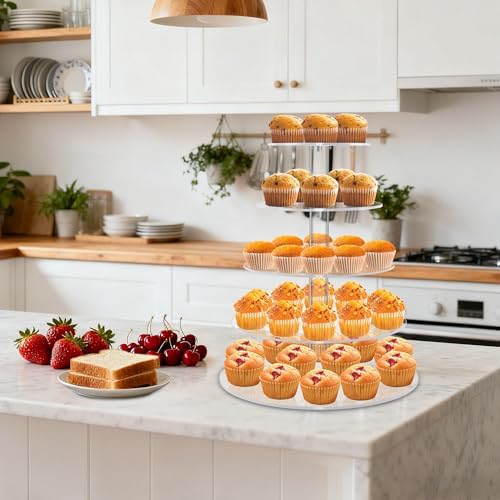 Cupcake Stand for 53 Cupcakes Clear 5 Tier Round Cupcake Tower for Wedding - Image 5