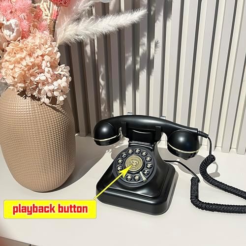 Audio Guest Book Wedding Phone with One-Touch Playback & Adjustable Volume for Wedding, Anniversary, Birthday Parties, Baby Shower(Black A) - Image 4