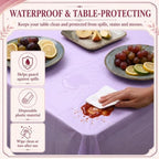 Newwiee 72 Pack Pink and Purple Plastic Tablecloths Bulk 54" x 72" - Image 4