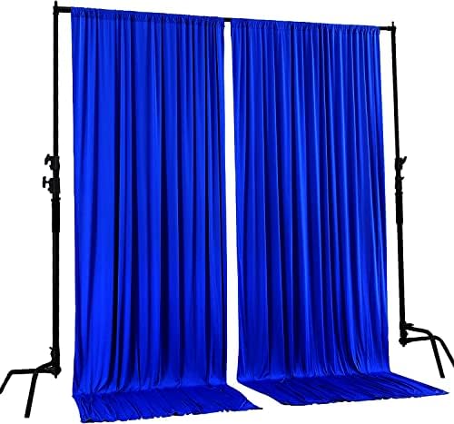 AK TRADING CO. 10 feet x 8 feet IFR Polyester Backdrop Drapes Curtains Panels with Rod Pockets - Wedding Ceremony Party Home Window Decorations - Royal Blue - Image 2
