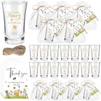 Pickmesh 50 Sets Honey Bee Baby Shower Shot Glasses for Guests Include Little Honey Is on The Way Acrylic Shot Glasses Bee Cards Bags for Gender Reveal Summer Party Favors Supplies by Pickmesh