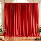 10x10ft Wrinkle Free Red Backdrop Curtain for Parties, Soft Red Christmas Photo Backdrop Curtains, Polyester Photo Backdrop Drapes for Birthday Party Baby Shower Photography Background by HietaapPartyDecorations