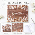 Wedding Guest Book and Vow Book Set Wood Grain Photo - Image 4