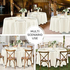 Fitable 8 Pack Ivory Round Tablecloths 120 Inch for 48"-96" Tables - Image 5