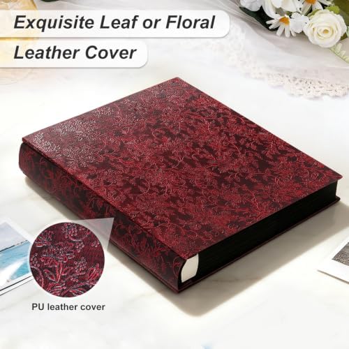 RECUTMS 4x6 Photo Albums 1000 Pockets Leather Large Wedding Album Grape - Image 3