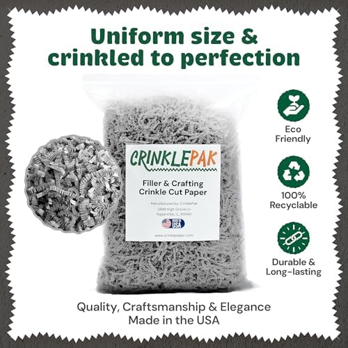 10 LB USA Made crinkle paper filler | Paper Shred Filler for Shipping packages, Gift Wrap, Great packing paper for gift basket filling, Birthdays, Weddings, and Anniversaries | Gray - Image 3