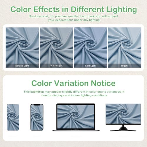 50ftx14ft Dusty Blue Backdrop Curtain for Wedding Parties - Image 5