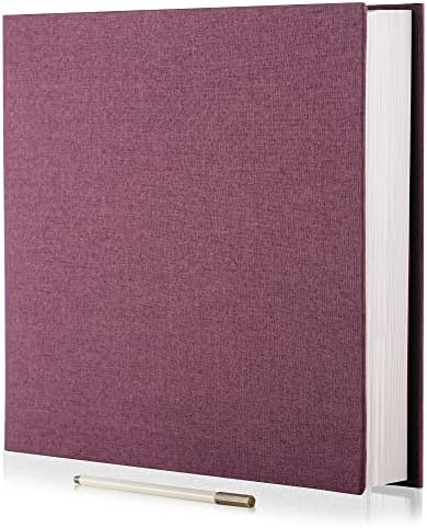 Large Photo Album Self Adhesive 4x6 5x7 6x8 8x10 Pictures Scrapbook Magnetic Album DIY Scrap Book 60 Sticky Pages Linen Cover DIY Photo Album with A Metallic Pen and DIY Accessories(Purple) by HoneyTolly