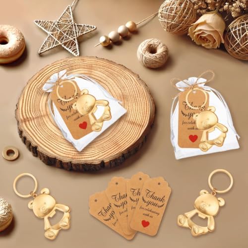 50PCS Bear Bottle Openers Keychain Baby Shower Party Favors Return Gifts - Image 4