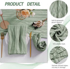 LZY 30 Pack Gauze Cheesecloth Napkins 20x20 Inch Dinner Cloth Napkins, Soft Boho Table Napkins Rustic Wrinkled Cheese Cloth Napkins Bulk for Wedding Party Baby Shower Event Decor (Sage Green) - Image 4