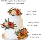 CherishedMoments 3Pcs Pre-Made Cake Flowers,Sunflower Wedding Cake Decor - Image 2