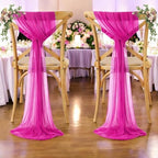 MDS Pack of 75 Chiffon Chair Sashes for Wedding & Event Décor - Magenta - Image 6