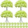 100 Pcs Faux Green Hydrangea Artificial Flowers Bulk, Fake Silk Hydrangea Flowers Heads with Stems for Wedding Decorations Garden Party Baby Shower Porch Home Decor Table Centerpieces by Cherica