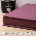 Large Photo Album Self Adhesive 4x6 5x7 3x5 8x10 Scrapbook Magnetic Album DIY Scrap Book Length 13 x Width 12.8 (Inches) 120 Black Sticky Pages Linen Cover DIY Photo Album(Purple) - Image 4
