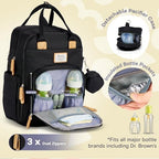 RUVALINO Baby Diaper Bag Backpack with Changing Pad, Waterproof, XL Black - Image 4