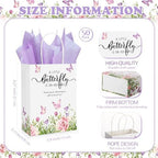 Engrowtic 50 Set Baby Shower Butterfly Favor Bags, Butterfly Is on Her Way - Image 2