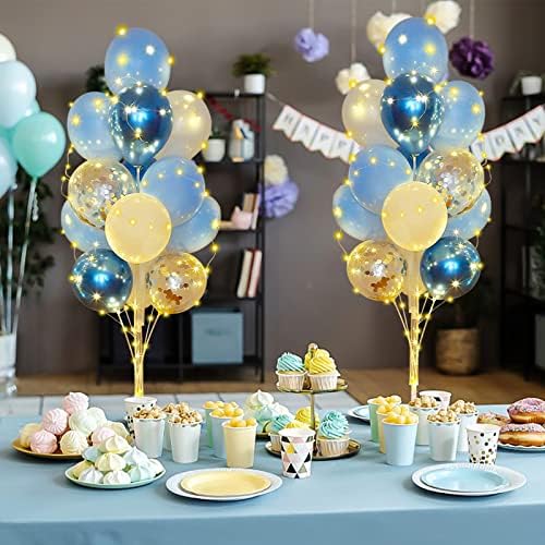 Cicicooie Balloons Stand Kit for Floor with String Light 2 Set Blue Centerpieces Balloon Holder Decoration for Wedding Birthday Party Bachelorette Party - Image 4
