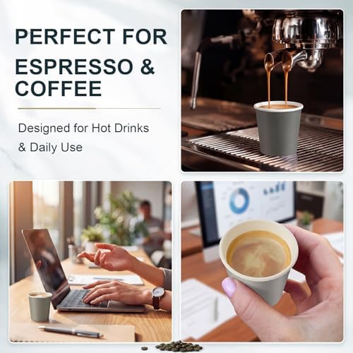 Roshtia 500 Pack 4 oz Paper Espresso Cups Elegant Gray Gradient Design, Small Disposable Cups for Espresso, Hot Tea, Baby Showers, Weddings, Parties, Picnics, Homes, Offices & Events - Image 4