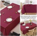 4 Pack Square Table Cloth 85x85 Inch Burgundy Tablecloth Machine Washable Fabric Polyester Table Cover for Dining, Buffet Parties, Picnic, Events, Weddings and Restaurants（Burgundy） - Image 5