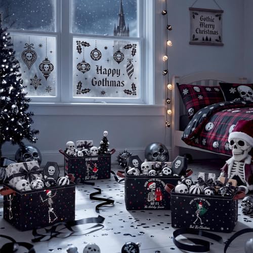 CHENGU 6 Pack Christmas Storage Bin Collapsible Christmas Skeleton Basket - Image 5