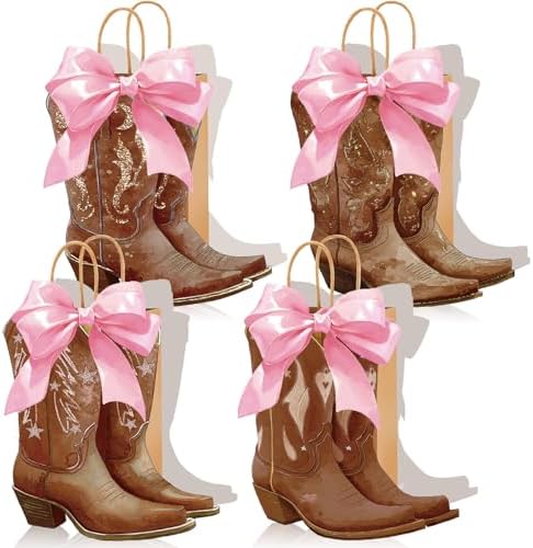 Tioncy 24 Pcs Cowboy Boot Paper Gift Bags, Cowboy Style, Brown by Tioncy