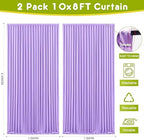 Wokceer Lavender Purple Backdrop Curtain Drapes for Parties, 2Pack 10x8FT - Image 2