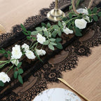 Black Lace Table Runner Fabric 6Pcs 30 x 120 Inch Rustic Vintage Kitchen - Image 5