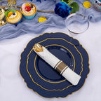 Liacere 350PCS Navy Blue Plastic Patriotic Plates-Disposable Blue Gold Plates 50guest Plastic Dinnerware include 100Plates,50Pack Pre Rolled Napkins with Silverware 50Cups for Party/Wedding/Labor Day - Image 4