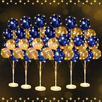 Wettarn 6 Set of Christmas Balloon Stand Kit for Floor with Balloons Light Strings Holder Centerpieces Balloon Column Kit Birthday Baby Shower Wedding Party(Gold Sequin, Navy Blue) by Wettarn