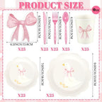 175 Pcs One Silly Goose Party Set, Plates Cups Napkins, Pink - Image 3