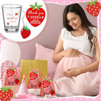 Roshtia 36 Set Strawberry Baby Shower Favors for Guests Clear Acrylic Shot Glasses Thank You Tags Keychains Organza Bags Strawberry Party Supplies for Girl Gender Reveal Favor - Image 6
