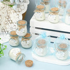 Whaline 20Pcs Baby Shower Candle Favors Glass Mason Jar Wax Candle Blue Clothes Jar Candles for Baby Shower Gender Reveal Party Favors - Image 3