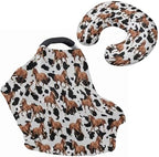 Horse Cow Print Car Seat Cover for Babies Fits Most Strollers & Baby Car Seats Soft and Stretchy Safely Breastfeeding Pillow Cover Baby Essentials by Unknown