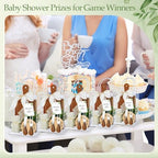 Honeydak 49 Pcs Baby Shower Prizes for Game Players 6 Set Cheese Board Fork Knives Coaster Towel Artificial Potted Plant Thanks Card Gift Bag for Baby Bridal Shower Wedding Favors(Acacia Wood) - Image 5