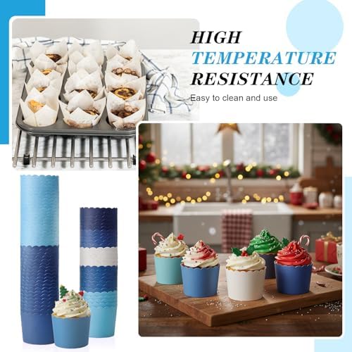 Havawish 250 Pcs Blue Baking Cups 2.4 Inch Paper Cupcake Liners - Image 6