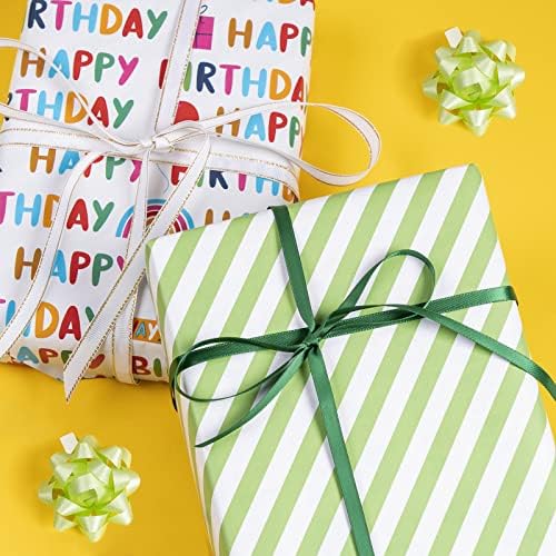 WRAPAHOLIC 30 Inch Jumbo Reversible Birthday Wrapping Paper - 30 Inch X 100 Feet Jumbo Roll - Colorful Happy Birthday Wrapping Paper for Party, Baby Shower and More Occasions - Image 4