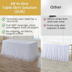 White Tulle Tablecloth for 6 Ft Rectangle Tables 2-Pack, Ideal for Weddings - Image 4