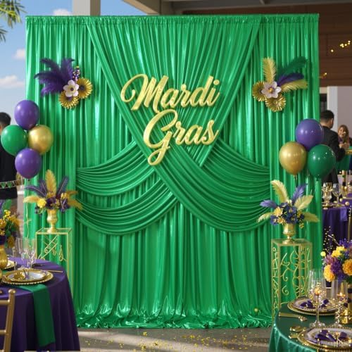20ftx10ft Green Sequin Backdrop Curtain for Wedding Parties by LeegleriTableSkirt