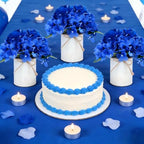 Royal Blue Flower Table Centerpieces, Set of 6, Rose & Hydrangea - Image 4