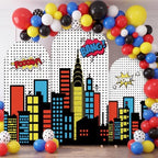 Moukeren 4-6ft Arch Backdrop Cover Spandex Stand, Hero Party by Moukeren