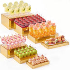 Leinuosen 7 Pcs Large Acrylic Buffet Risers, 6-12" Rectangle, Gold by Leinuosen