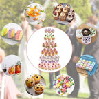 YestBuy Cupcake Stand, 6 Tier Large Cupcake Tower Display, Round Cupcake Holder, Acrylic Dessert Stand, Pastry Display Tree for Party, Wedding, Baby Shower - Image 6