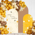 FYSUIMU 3 Pcs Bee Arch Backdrop Covers Baby Shower Honeycomb Stretchy Spandex Arch Stand Fabric Cover for Gender Reveal Wedding Birthday Party Decoration (4ft/5ft/6ft) by FYSUIMU