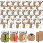 Nitial 50 Pack 5 oz Plastic Jars with Lids Gift Jars,Silver,Aluminum Lid by Nitial